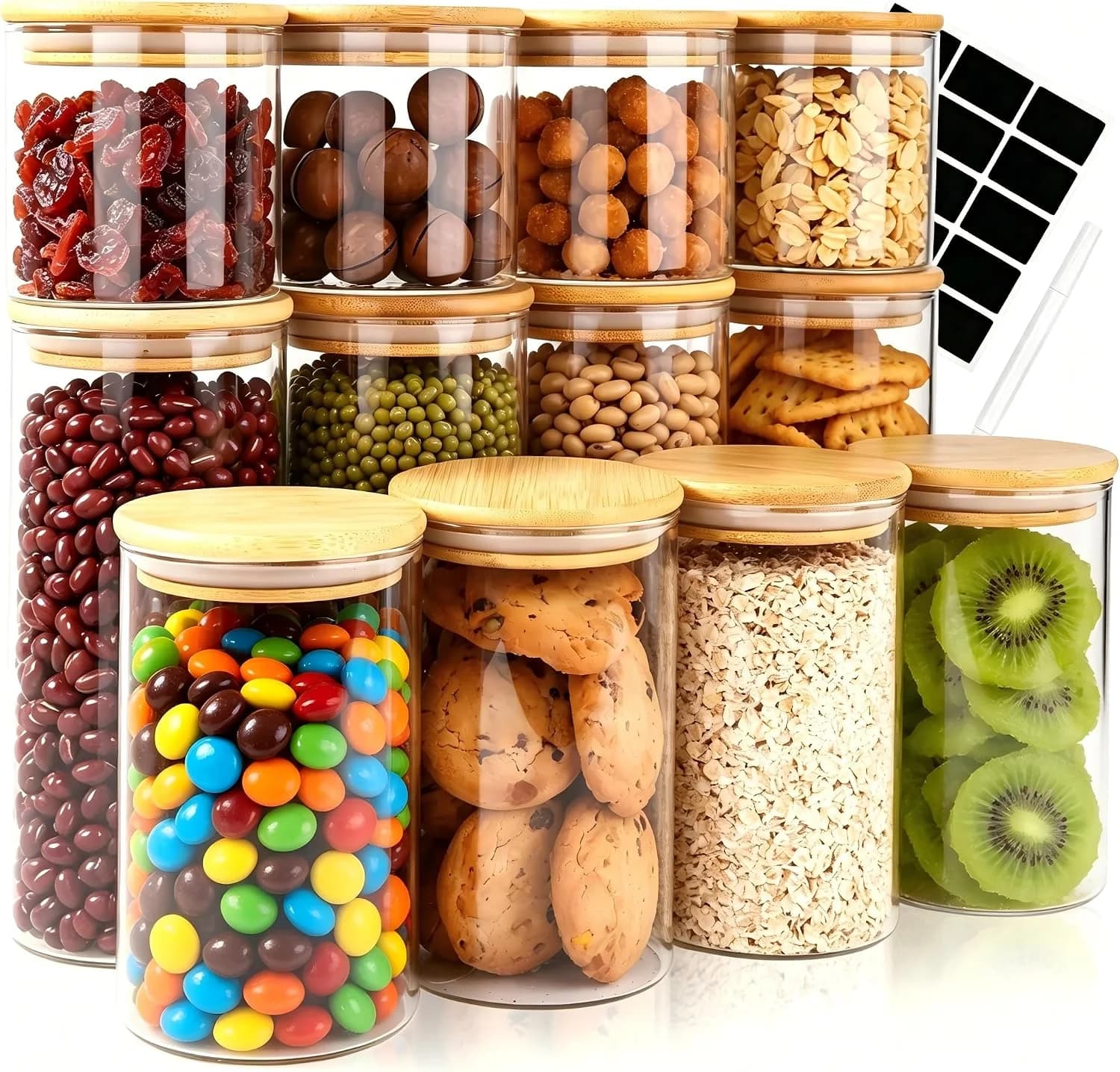 Set de Botes de Cristal Herméticos para Granel — 4 a 12 Uds