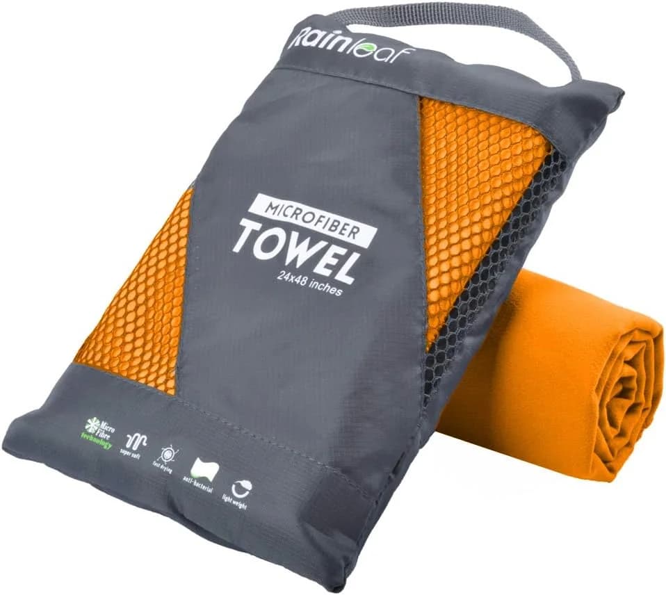 Rainleaf Toalla Microfibra Viaje — Secado Rápido Antiarena