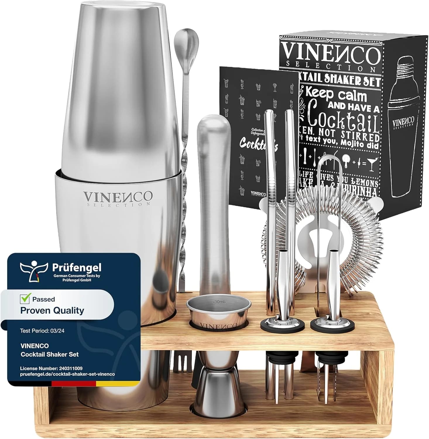 Set Coctelera Boston de Acero Inoxidable — Todo Incluido