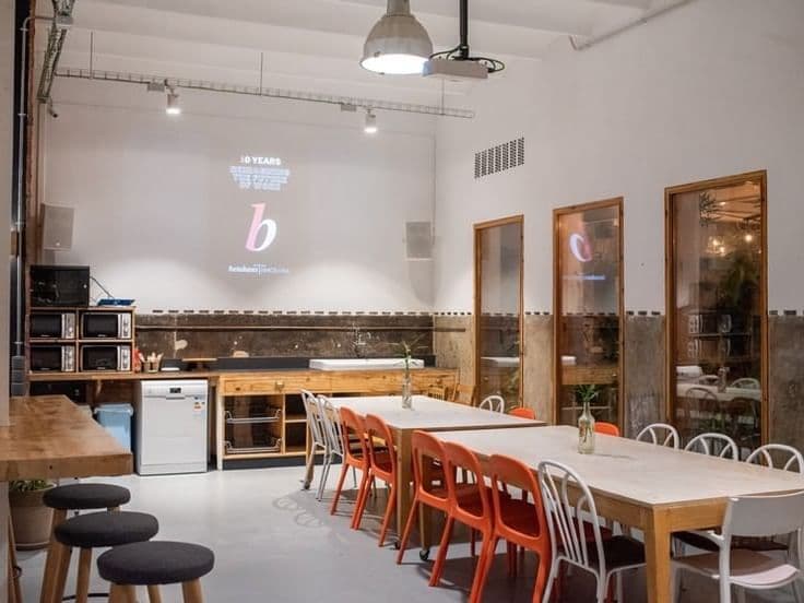 Interior de Betahaus coworking en Barcelona