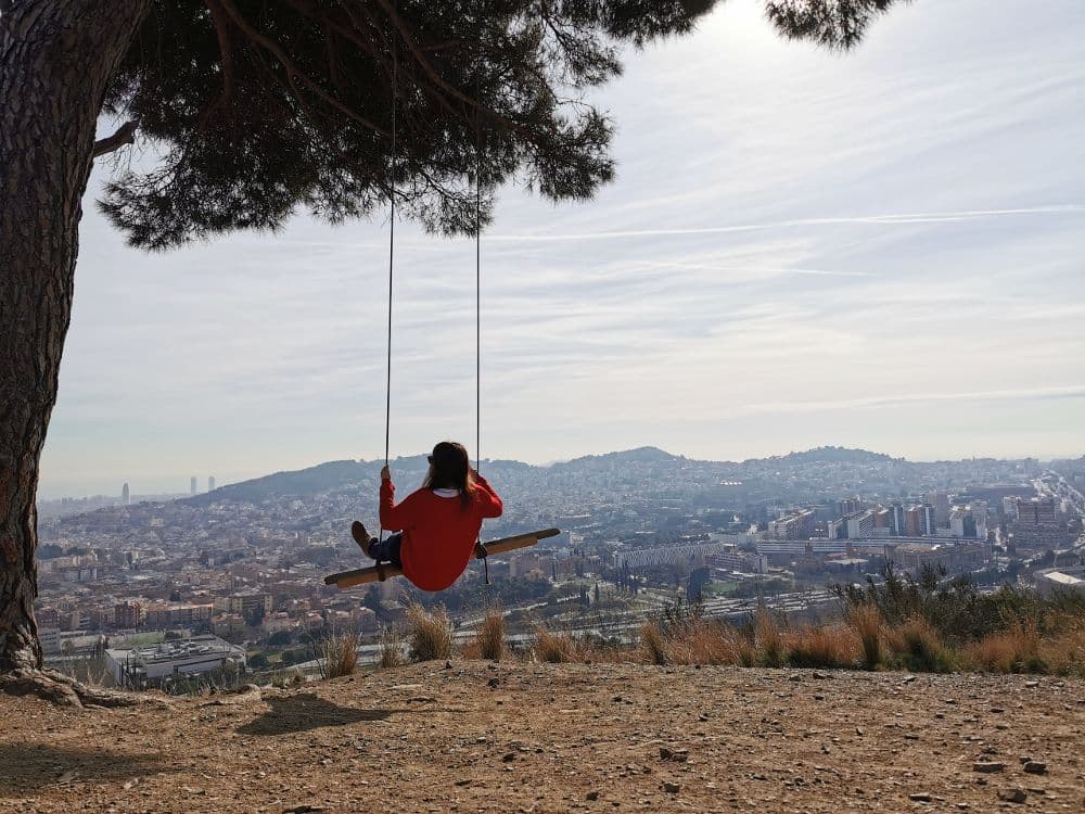 Mirador de Horta con la ciudad de Barcelona al fondo