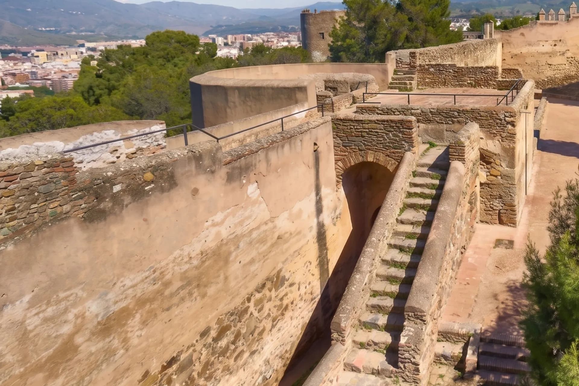 Murallas Alcazaba Málaga amanecer luz rasante nazarí
