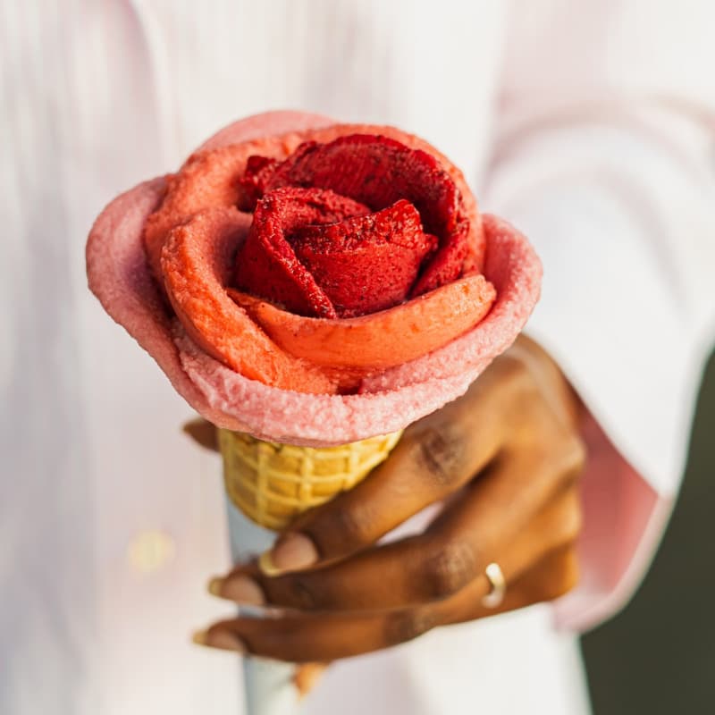 Helado en forma de flor de Amorino
