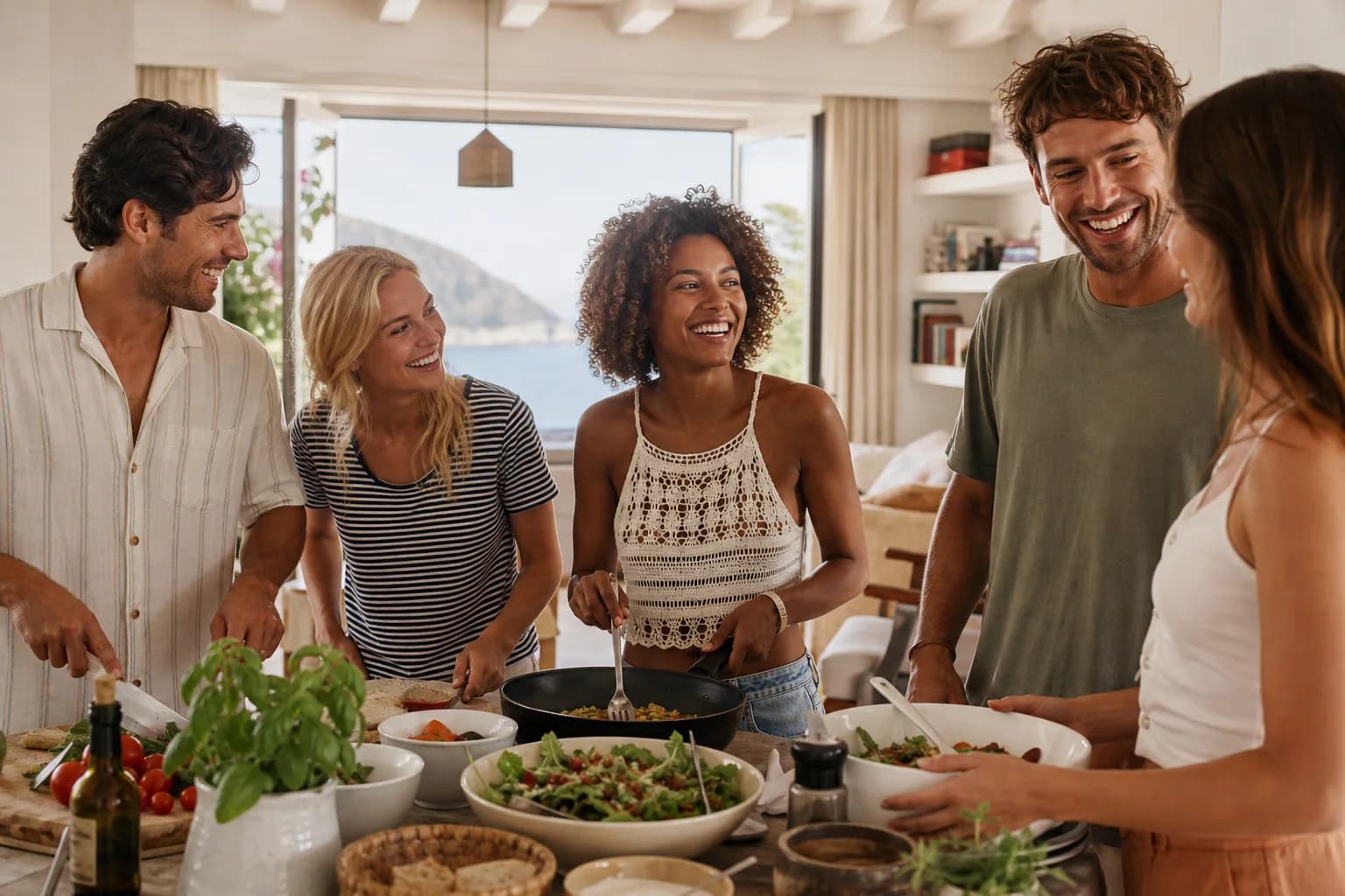 Apartamento turístico cocina viajeros grupo estancia larga