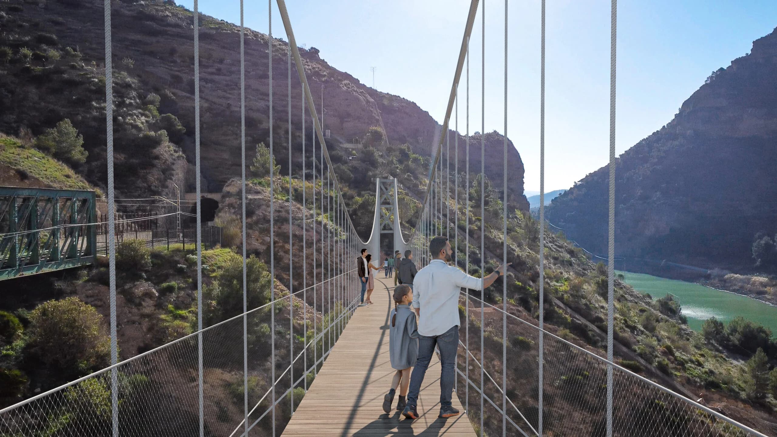 Caminito del Rey puente colgante 110 metros Málaga