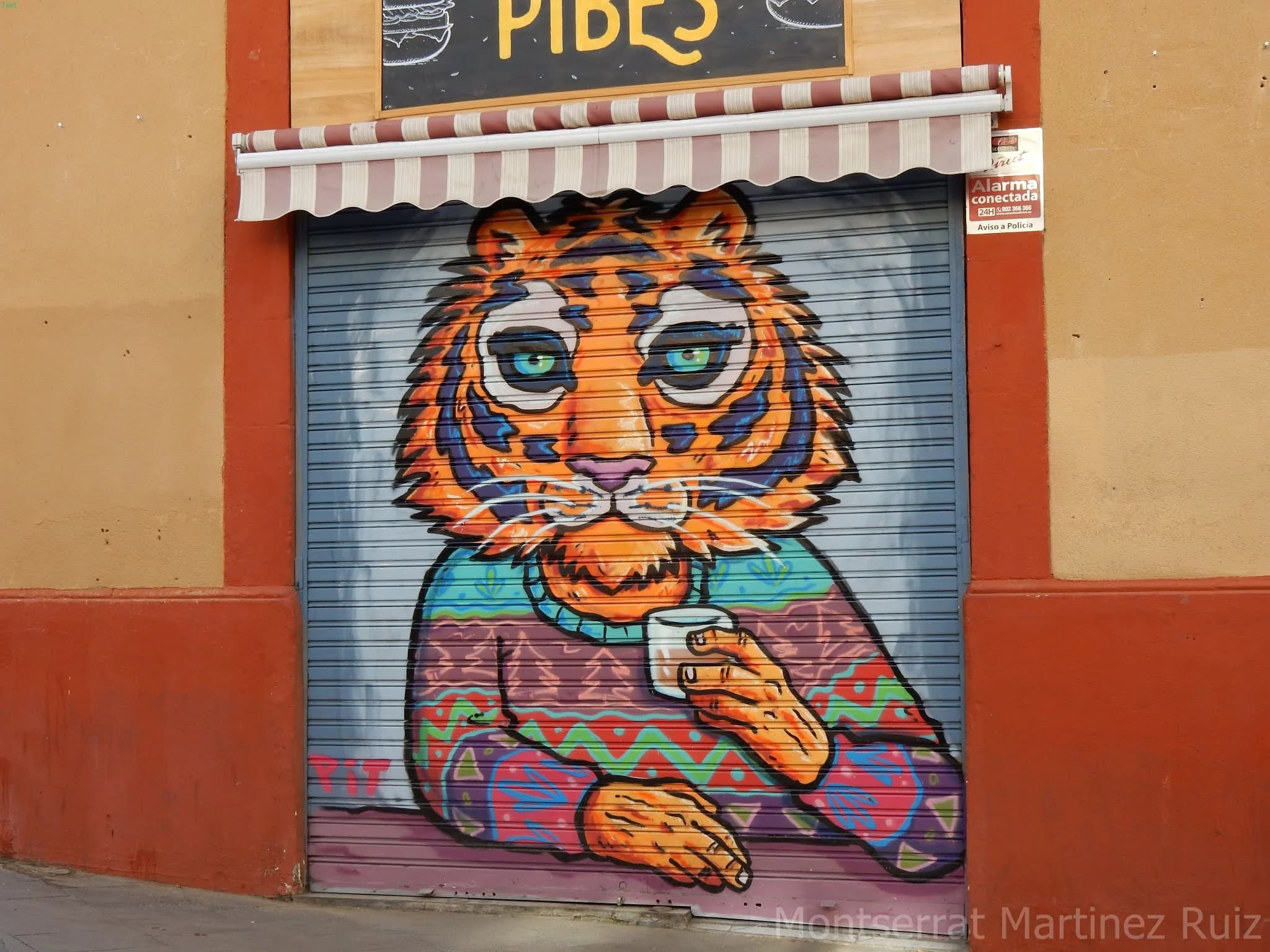 Persianas pintadas arte urbano Carrer Blai Barcelona