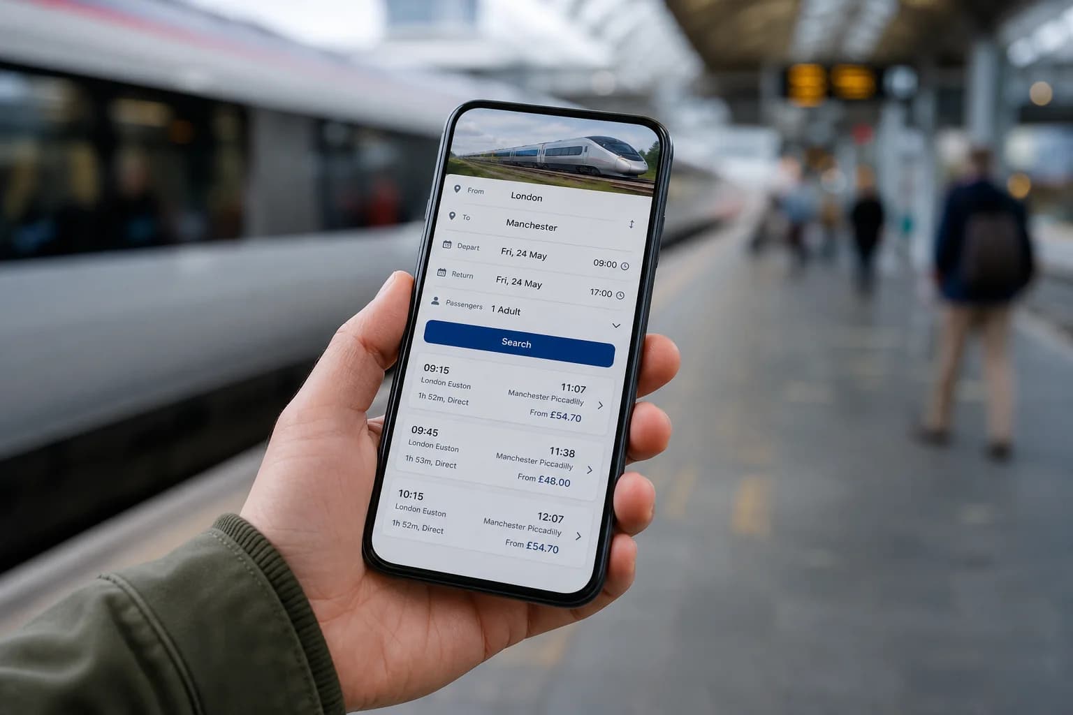 Compra billetes de tren en app Renfe online