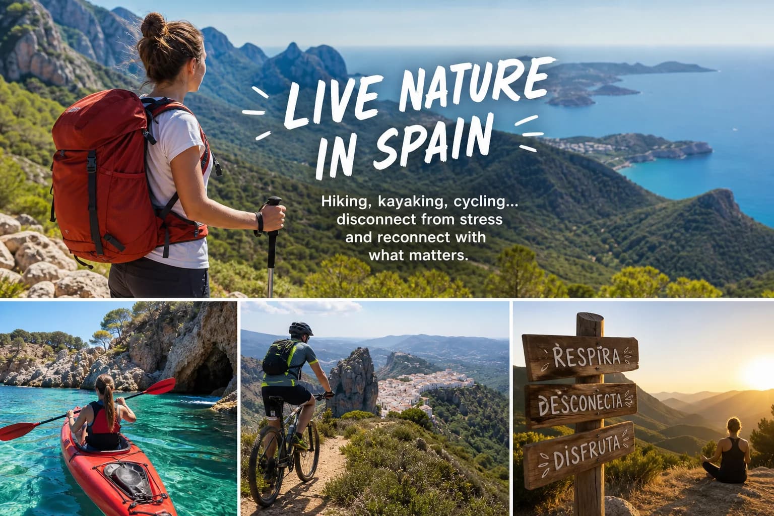 Persona en senderismo por paisaje natural tranquilo sin teléfono