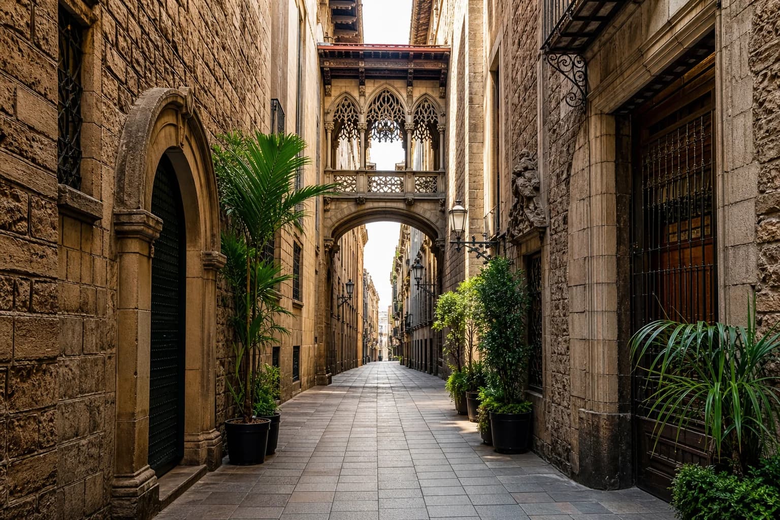 Calle con perspectiva y líneas guía arquitectónicas
