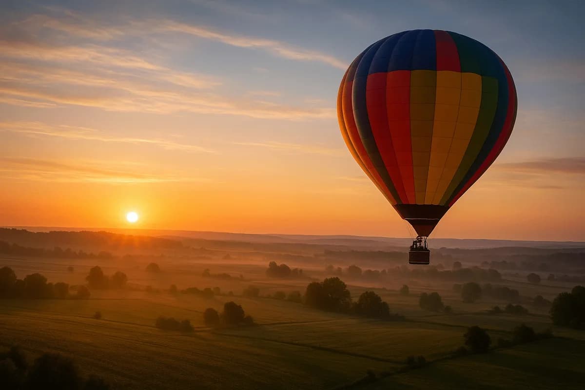 Globo aerostático al amanecer