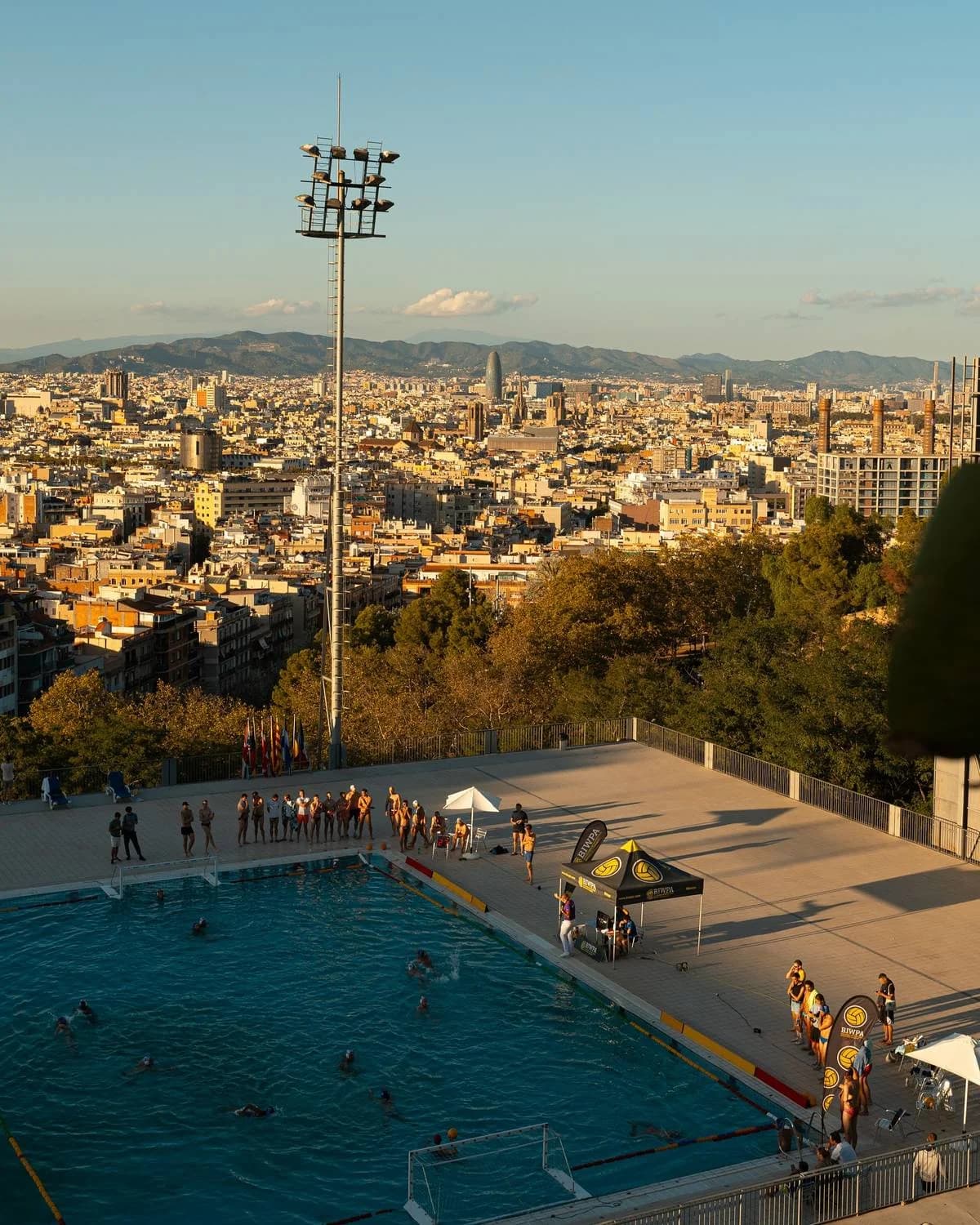Piscina Municipal Montjuïc vistas Barcelona