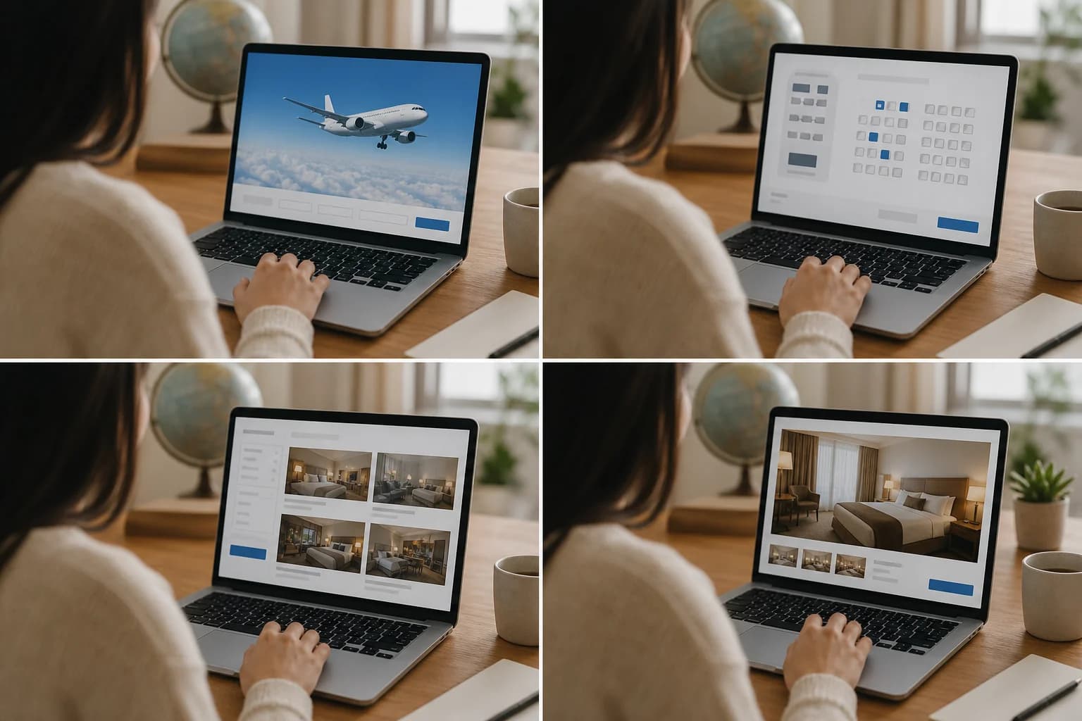Reserva vuelo alojamiento orden correcto portátil online