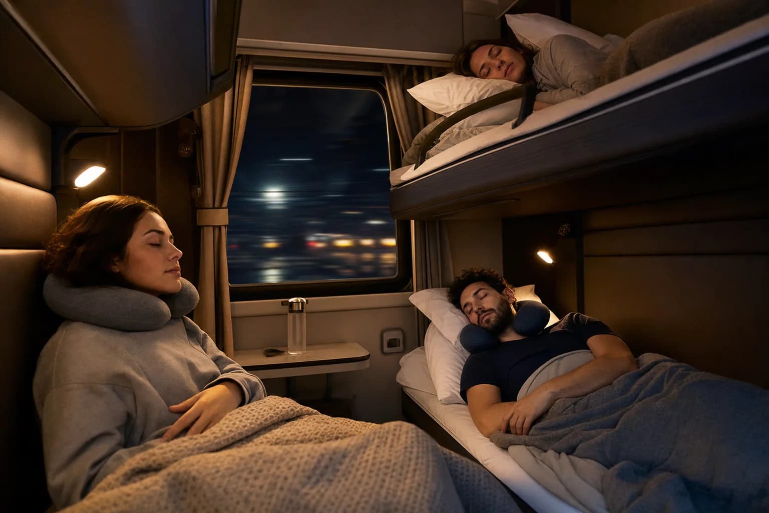 Viajeros tren nocturno largo recorrido España
