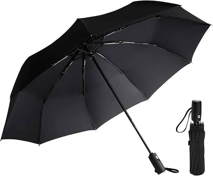 AMVUZ Paraguas Plegable de Viaje — Automático a Prueba de Viento