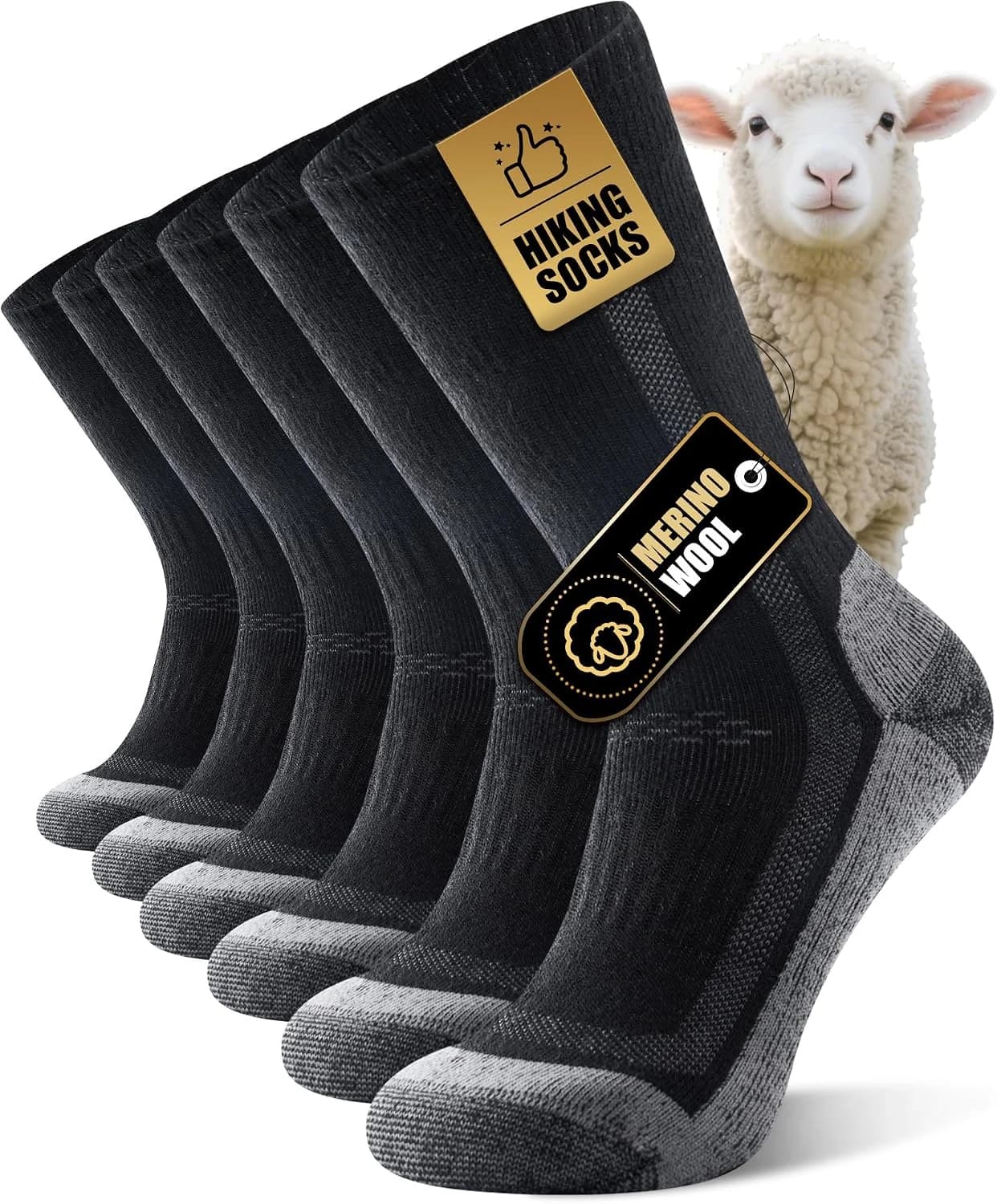 Calcetines Lana Merino Hombre Mujer, Térmicos Invierno, 3/5 Pares