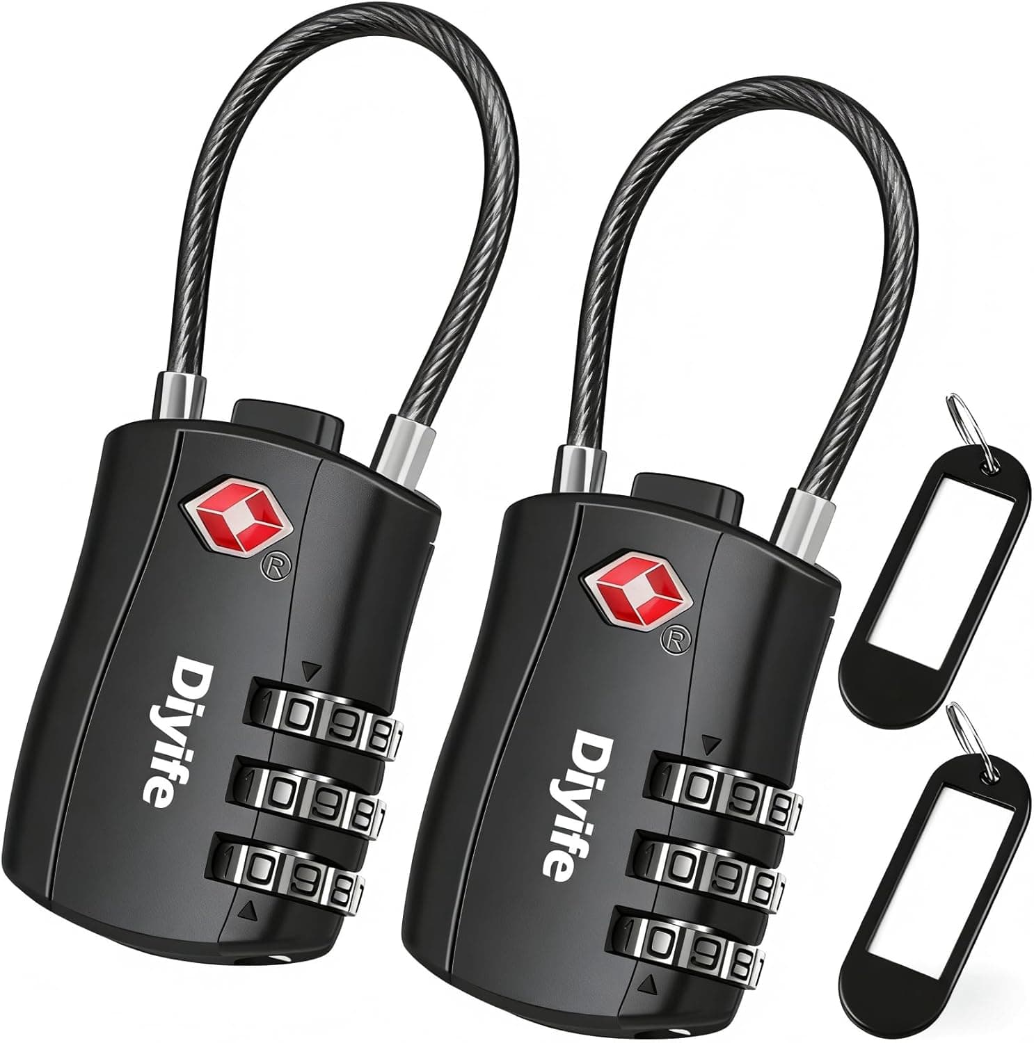 Diyife — Candado TSA Pack de 2 Combinación