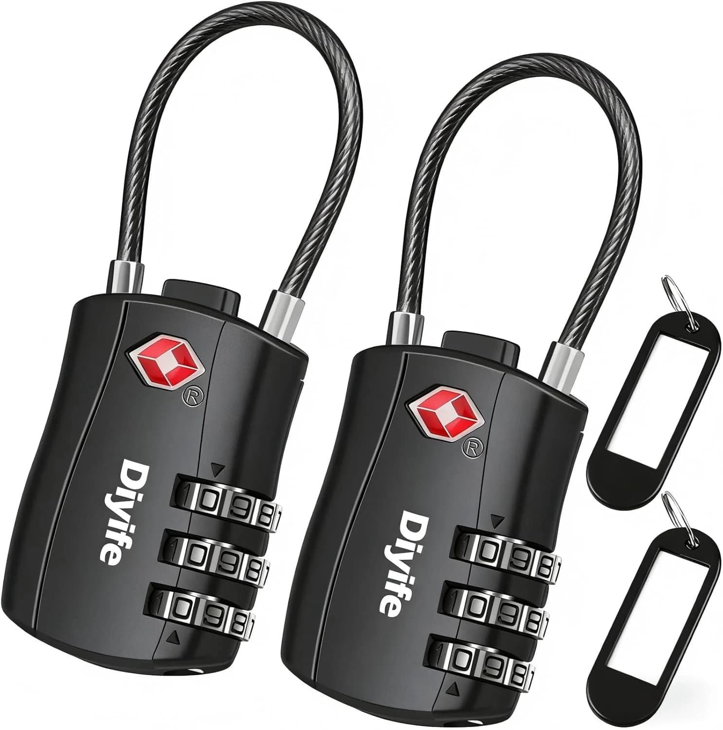 Diyife — Candado TSA Pack de 2 Combinación