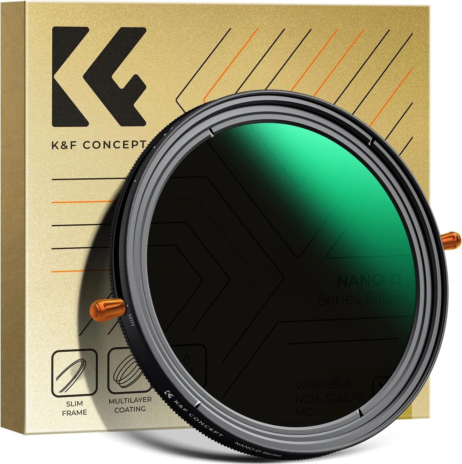 K&F CONCEPT Nano- Dazzle 67mm Filtro Variable ND2-32 y Polarizador 2 en 1