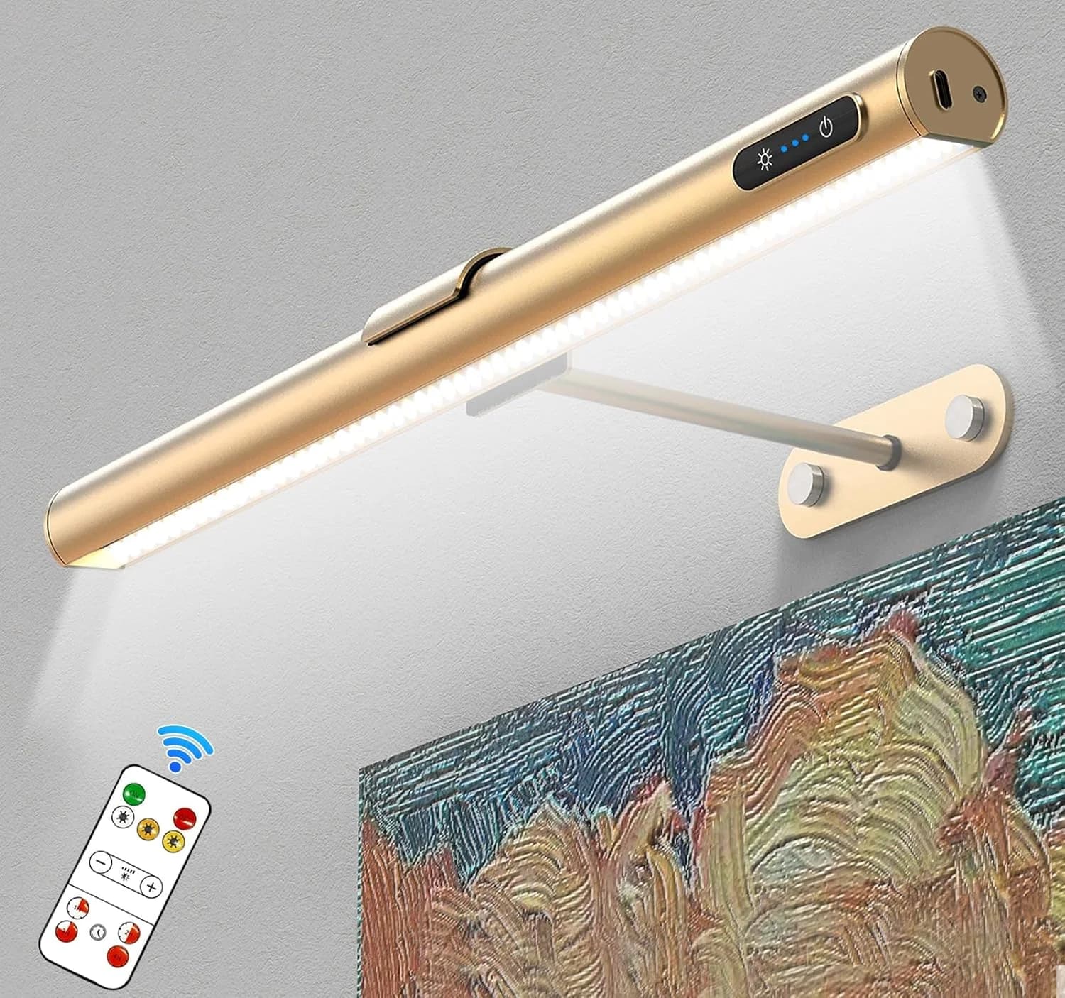 GOVSSING Luz Inalámbrica para Cuadros 4000mAh — 40cm Mando a Distancia 3 Modos