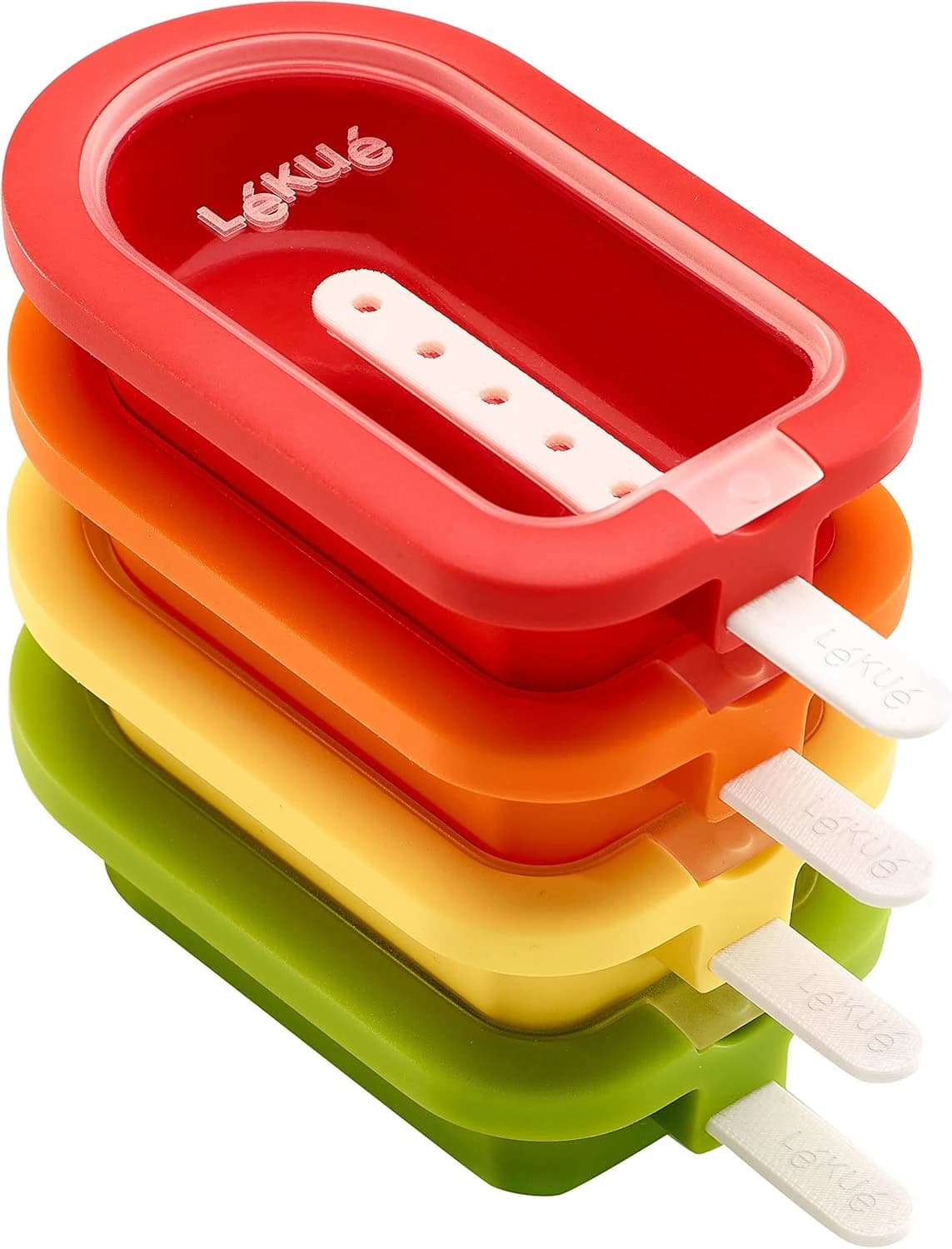 Lékué Kit 4 Moldes Mini Polo apilable, silicona platino Multicolor 60 ml