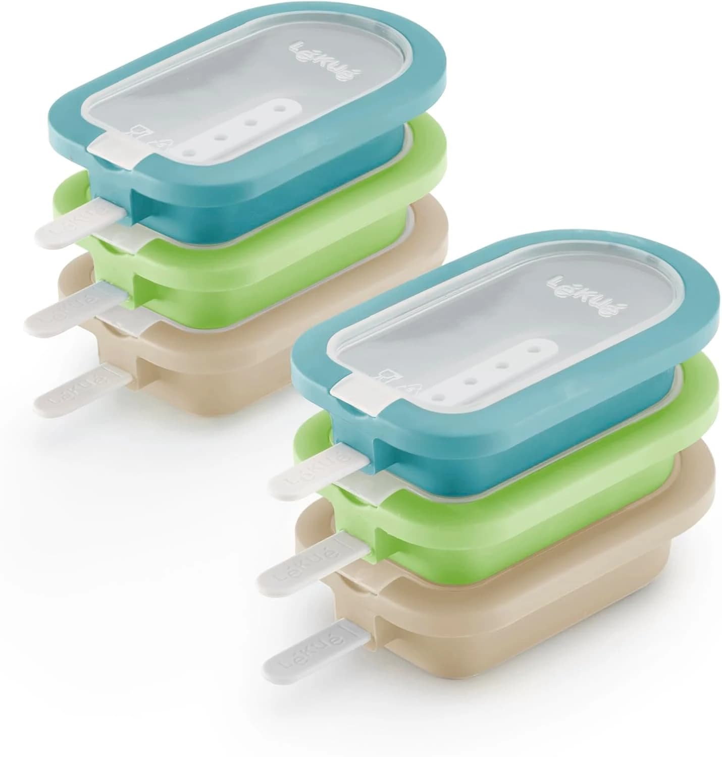 Lékué Set de Polos Mini Apilables de silicona Mediterráneo 6 un.