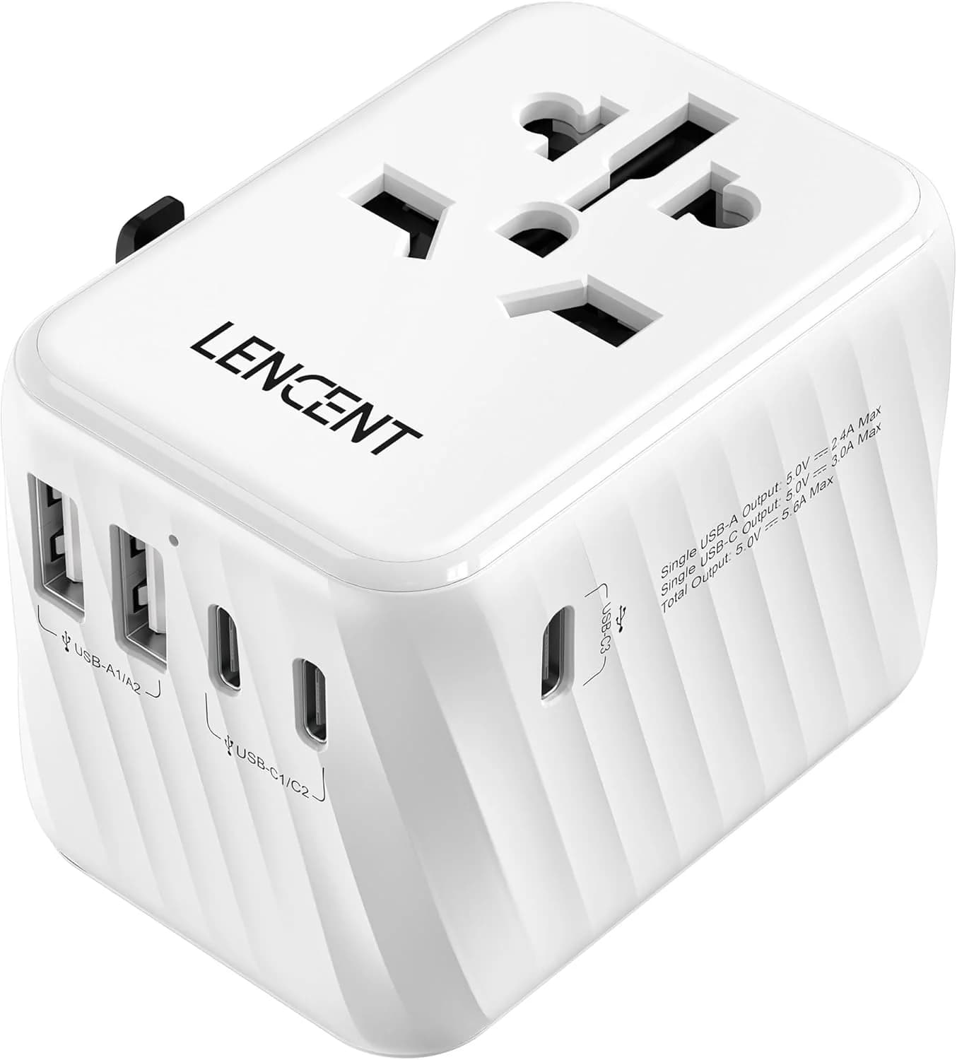 LENCENT Adaptador Universal — Carga Rápida con 3 USB y USB-C PD