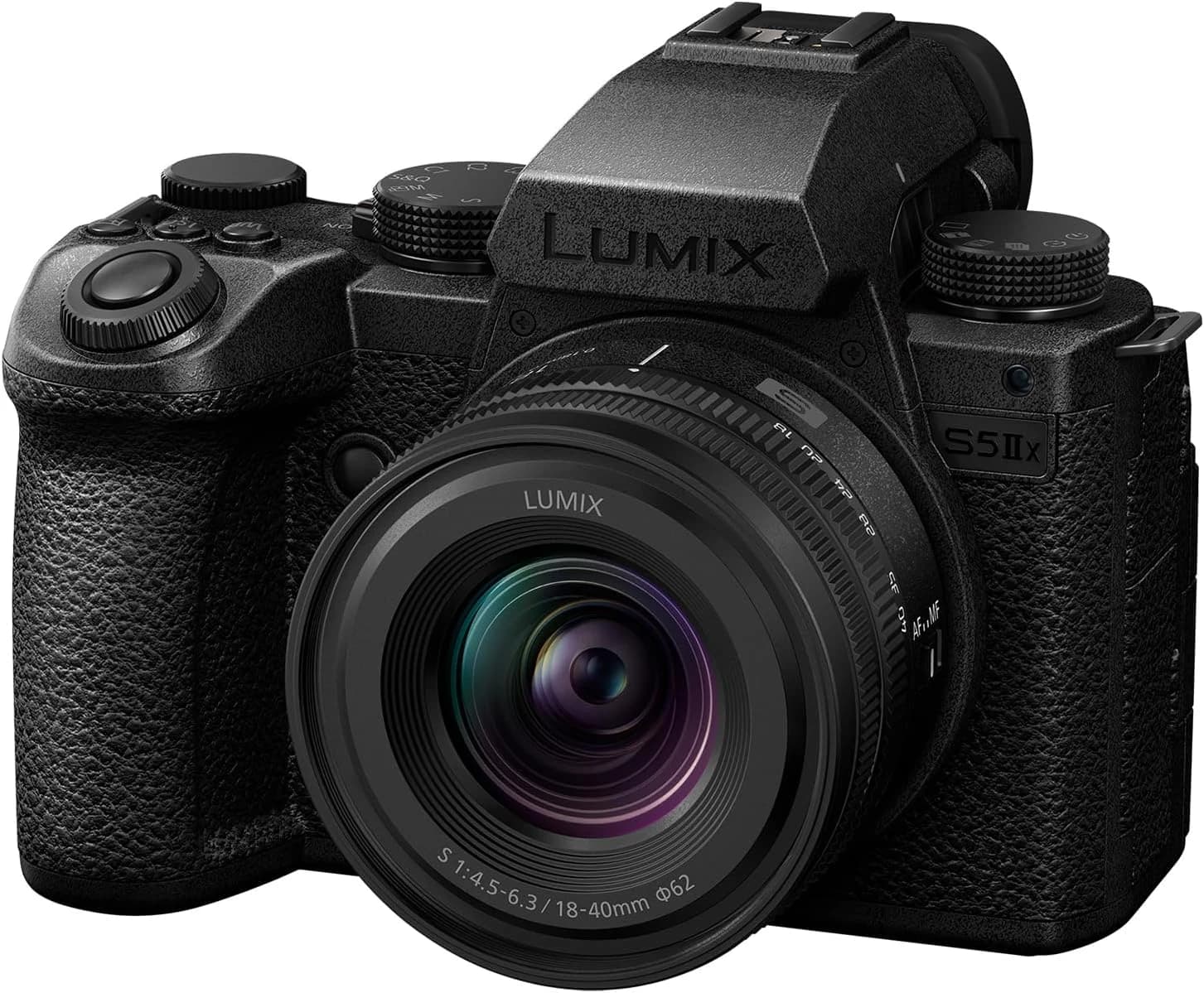 Panasonic LUMIX DC-S5M2XNE Cámara Marco Completo Sin Espejo, Grabación 4K 60P y 6K 30P, Pantalla Abatible, Wi-Fi, AF Híbrido De Fase, IS Activo, ISO Nativo Dual, con S-R1840E 18-40mm S Lente