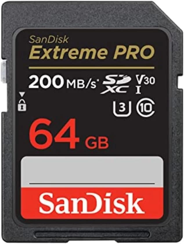 SanDisk 64GB Extreme PRO, Tarjeta de memoria, SDXC, hasta 200 MB/s, + RescuePro Deluxe, UHS-I Class 10 U3 V30