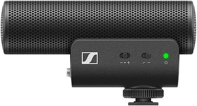Sennheiser MKE 400 Micrófono Shotgun Direccional para Cámara con Conectores TRS y TRRS de 3,5mm para DSLR, Mirrorless y Móvil, 508898