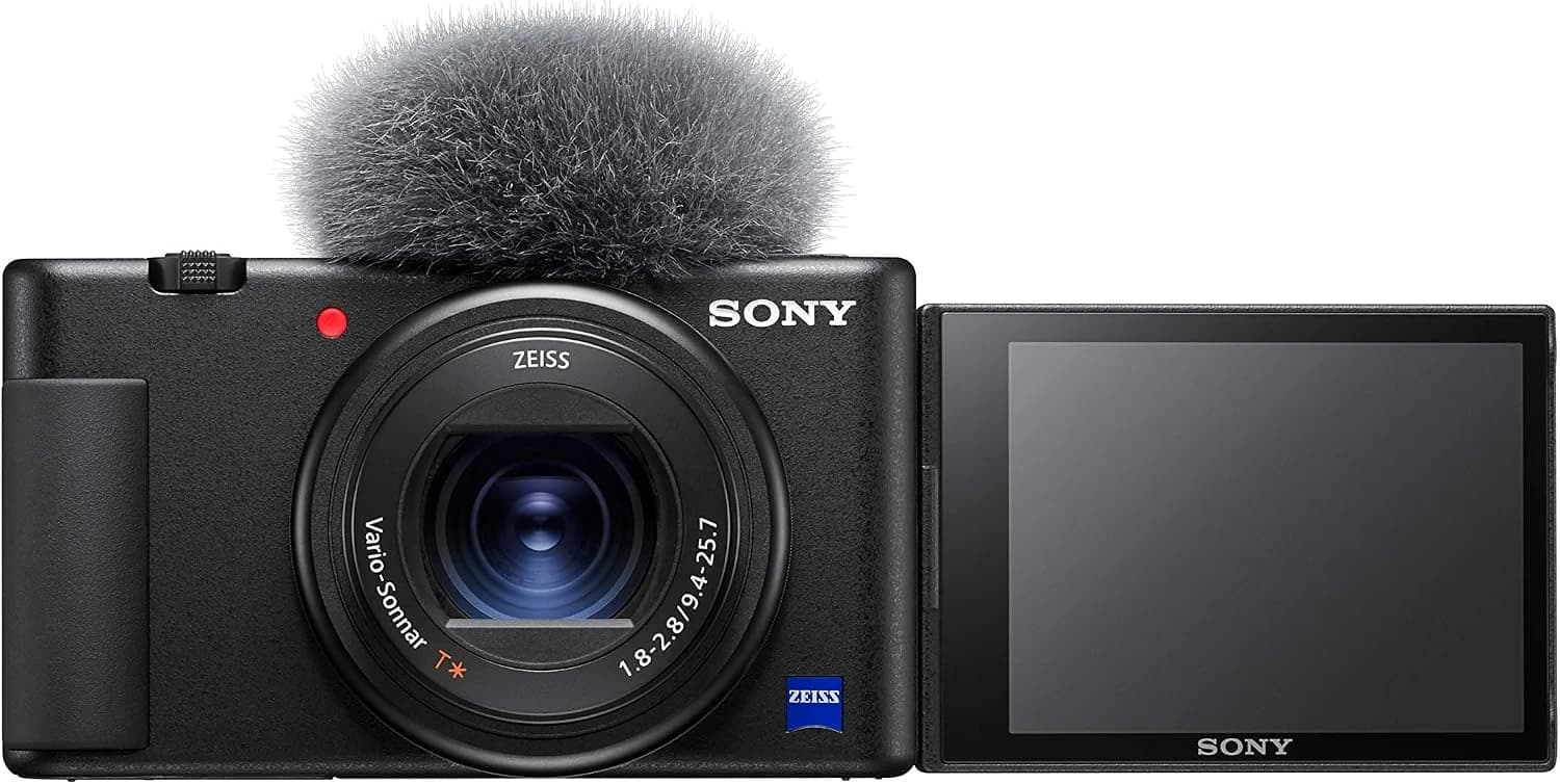 Sony ZV-1 - Cámara compacta Premium ZV1AB.CE3 Cargador Incluido (Sensor de Tipo 1,0, Lente F1.8-2.8 de 24 a 70 mm, vídeo 4K, Enfoque automático de Ojos, Pantalla inclinable, para Fotos y vídeos)