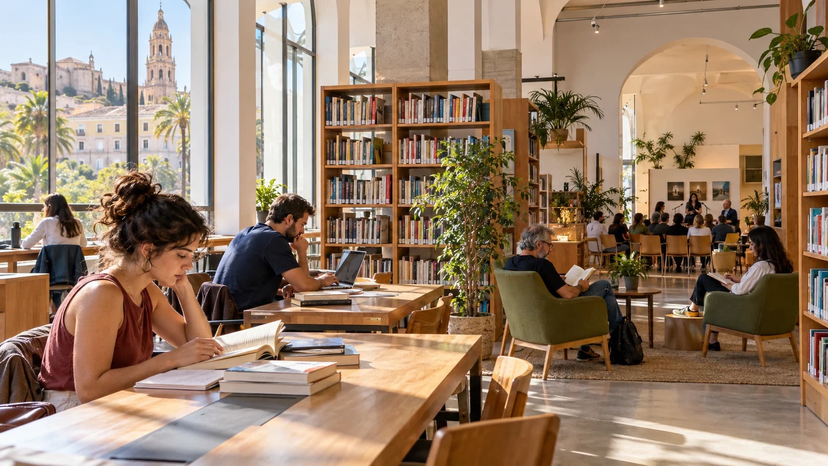 Cinco bibliotecas municipales de Málaga para leer, estudiar y participar