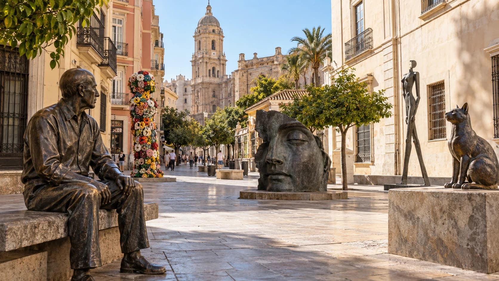 Cinco esculturas urbanas singulares de Málaga para descubrir la ciudad a pie