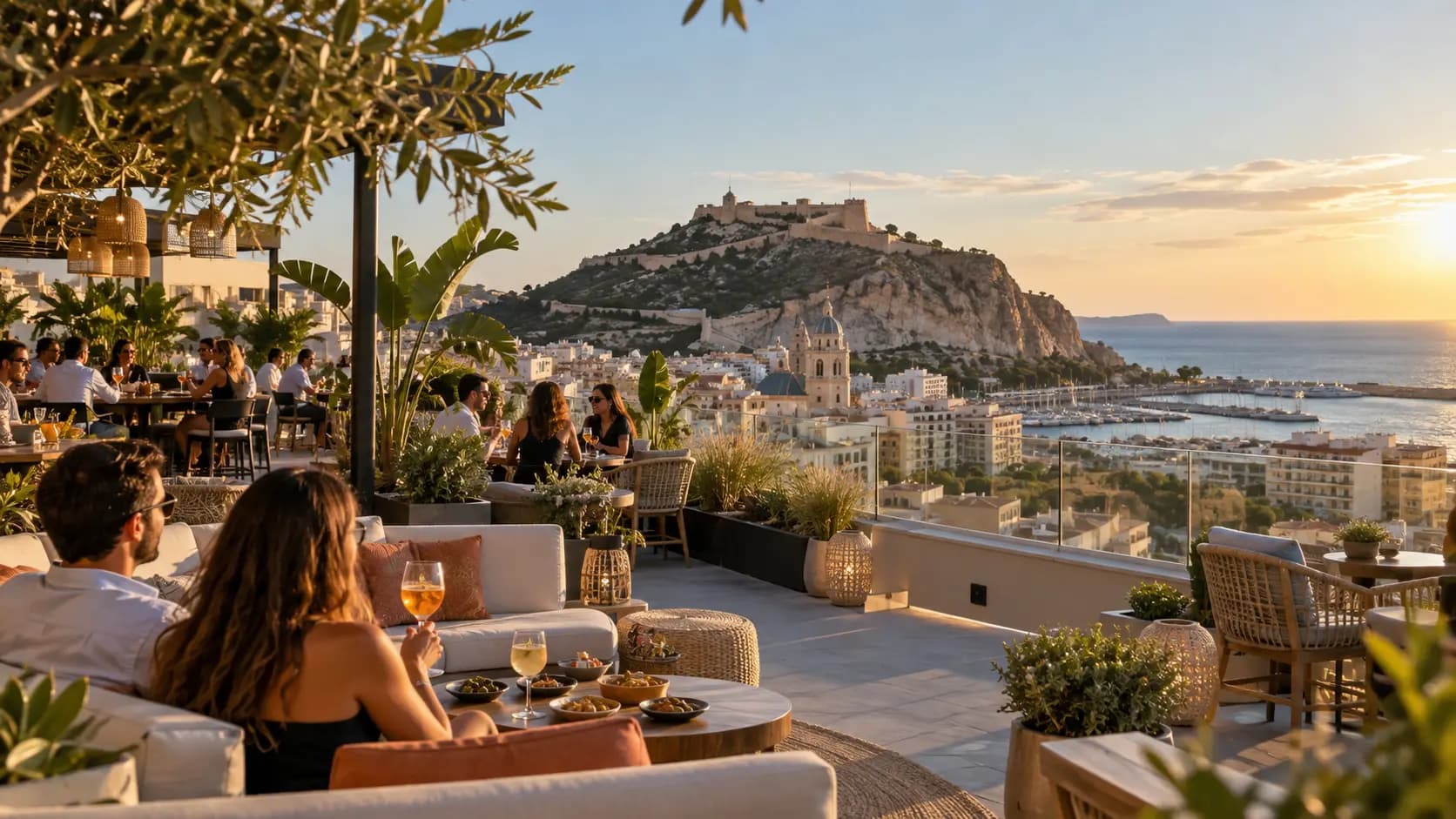 Cinco rooftops de Alicante para vivir un tardeo con vistas al castillo y al Mediterráneo