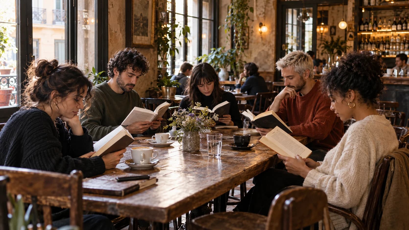 Cinco clubes de lectura silenciosa que se reúnen en cafés y bares