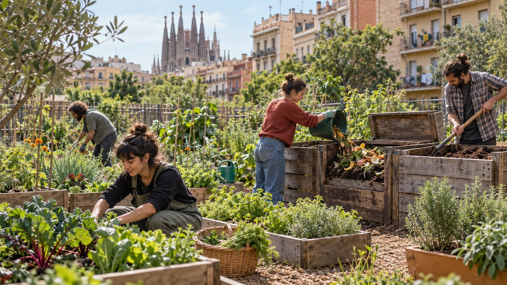 Cinco huertos urbanos y espacios de compostaje de Barcelona para aprender sostenibilidad