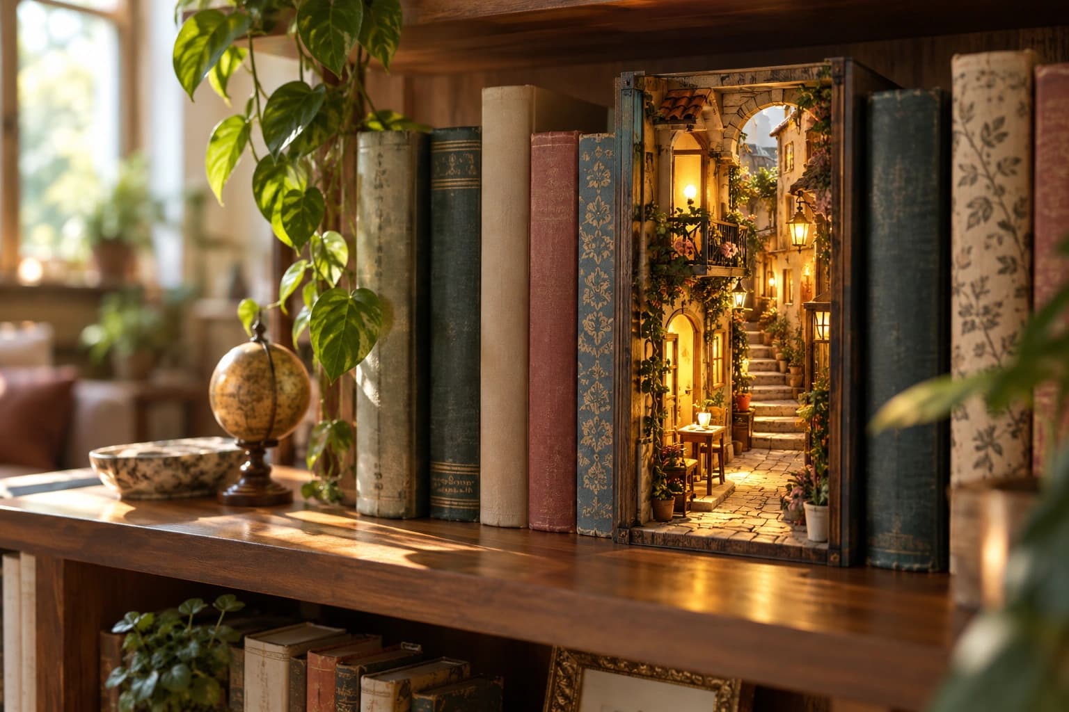 5 productos para crear un book nook iluminado en una estantería