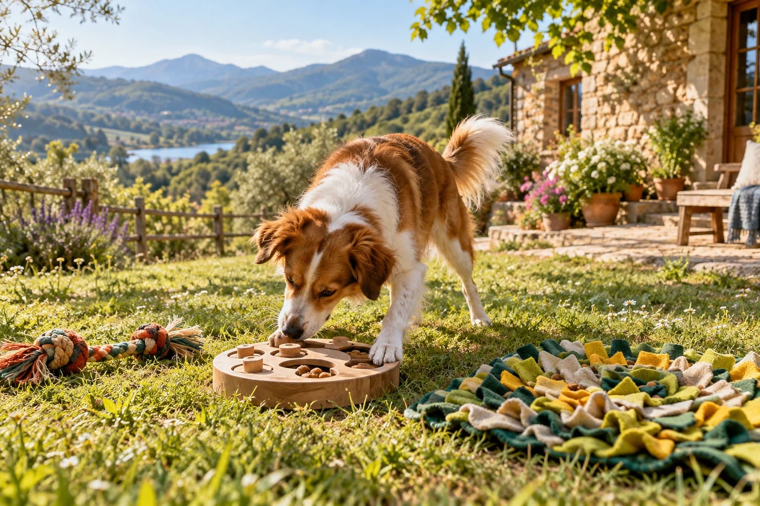 5 accesorios para mantener entretenido a un perro en una escapada rural