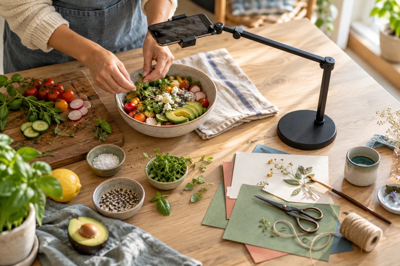 5 accesorios para crear clips cenitales de recetas y manualidades con el móvil