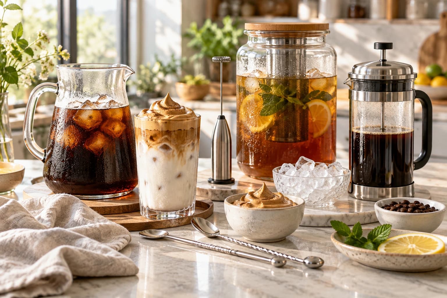 5 accesorios para montar una estación de bebidas frías y café dalgona
