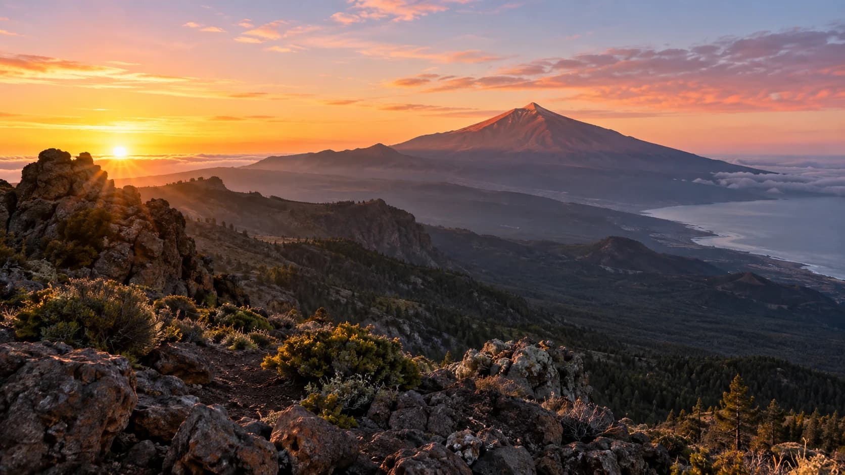 Cinco miradores de Tenerife para contemplar el amanecer sobre el Teide