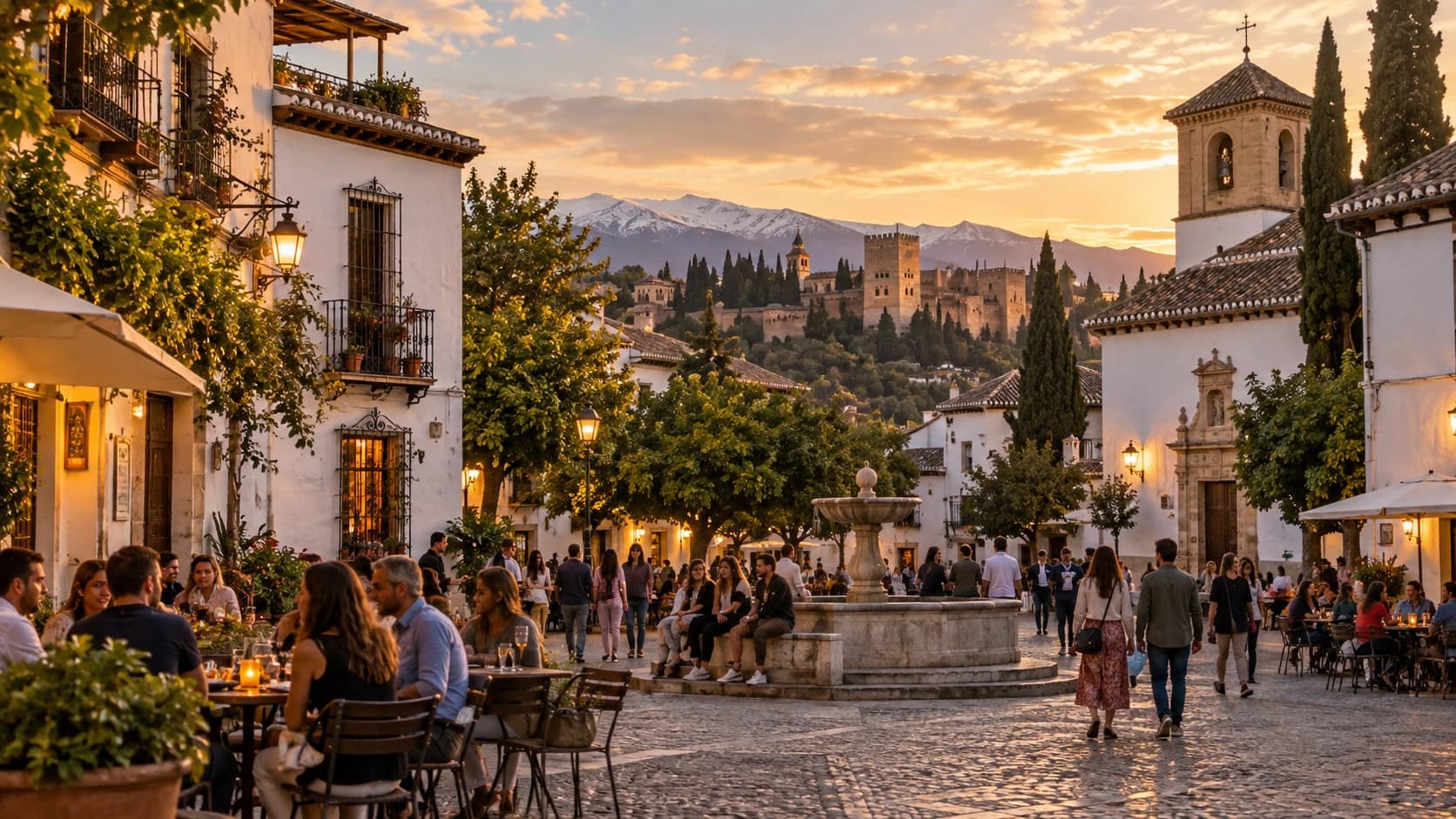 5 plazas de Granada para sentir el ambiente local al caer la tarde