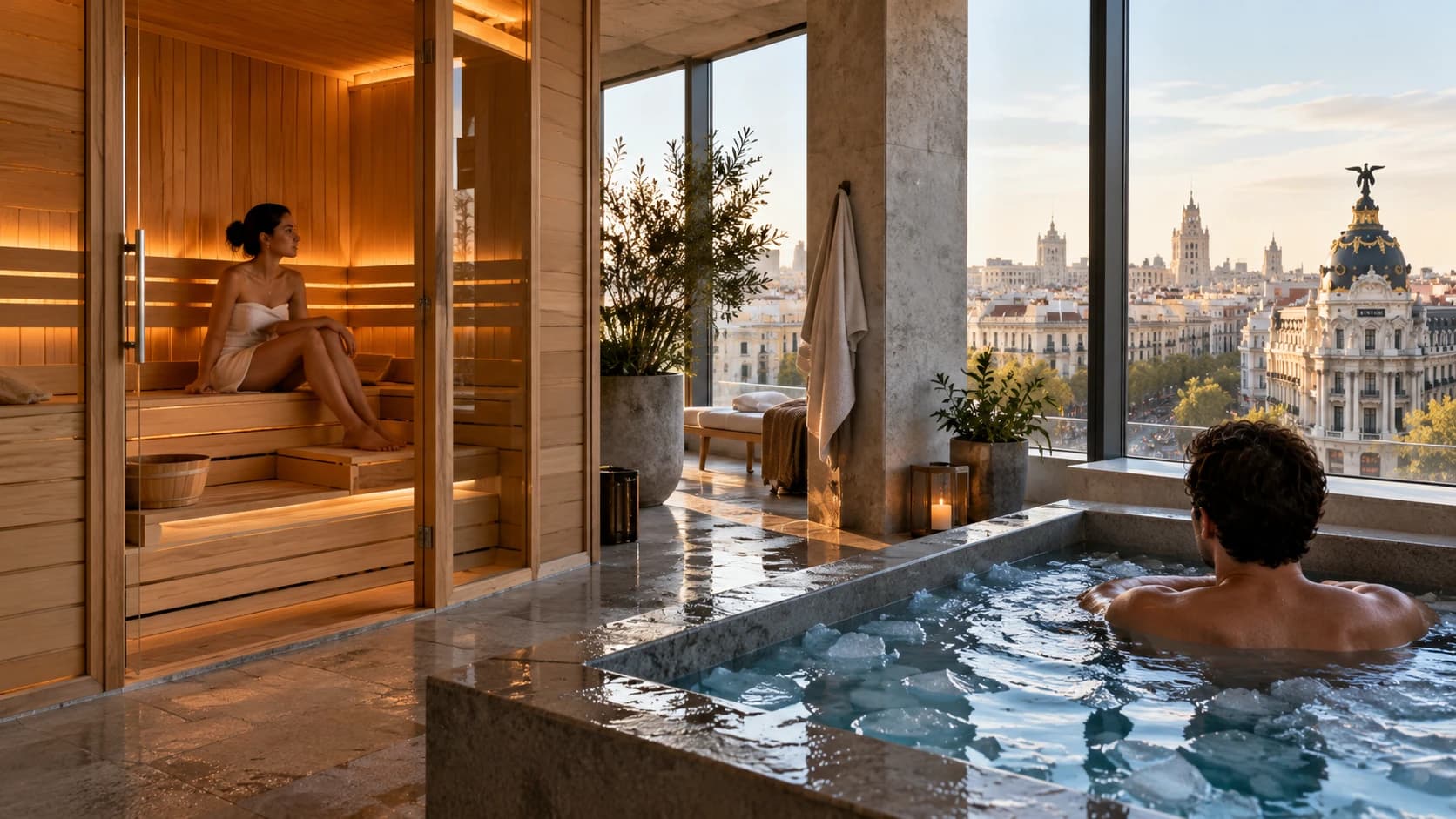 Cinco saunas urbanas, baños de hielo y clubes de recuperación en Madrid
