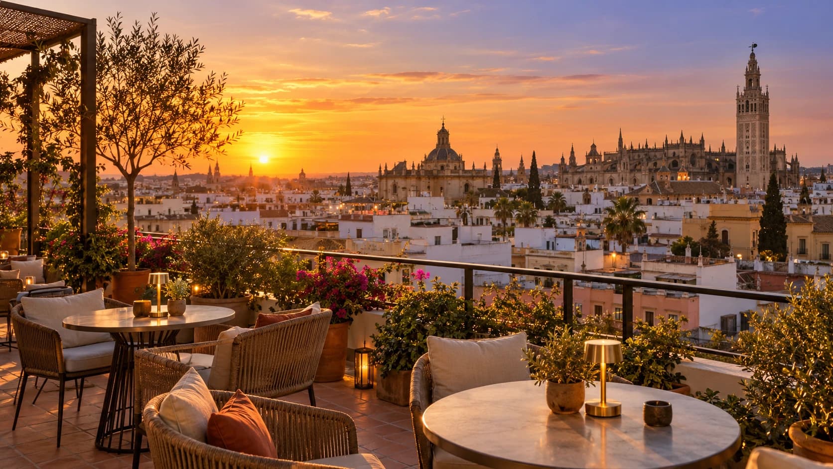 Cinco terrazas de Sevilla para ver el atardecer con vistas al skyline