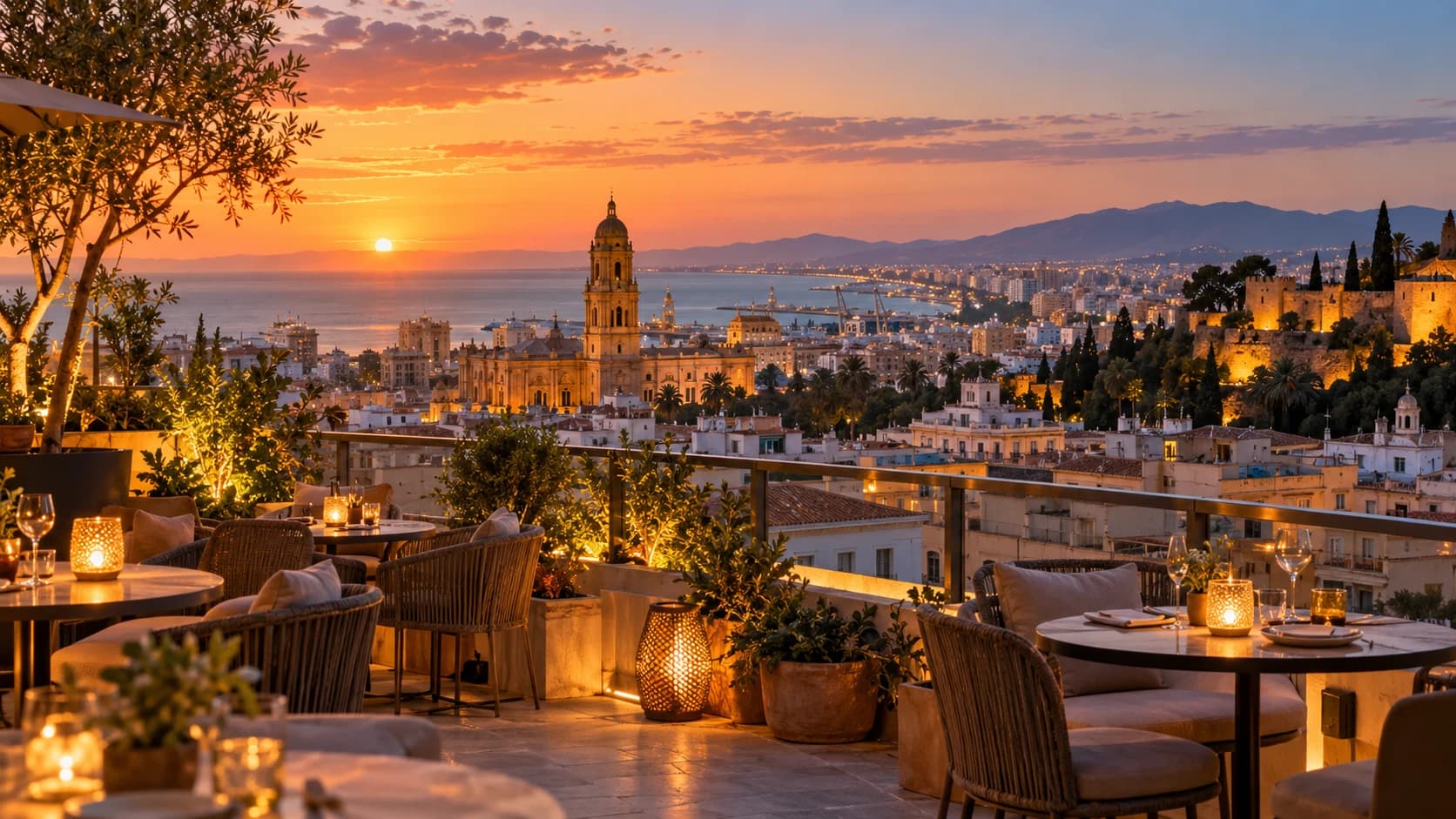 Cinco terrazas de Málaga para disfrutar de vistas y ambiente al caer la tarde