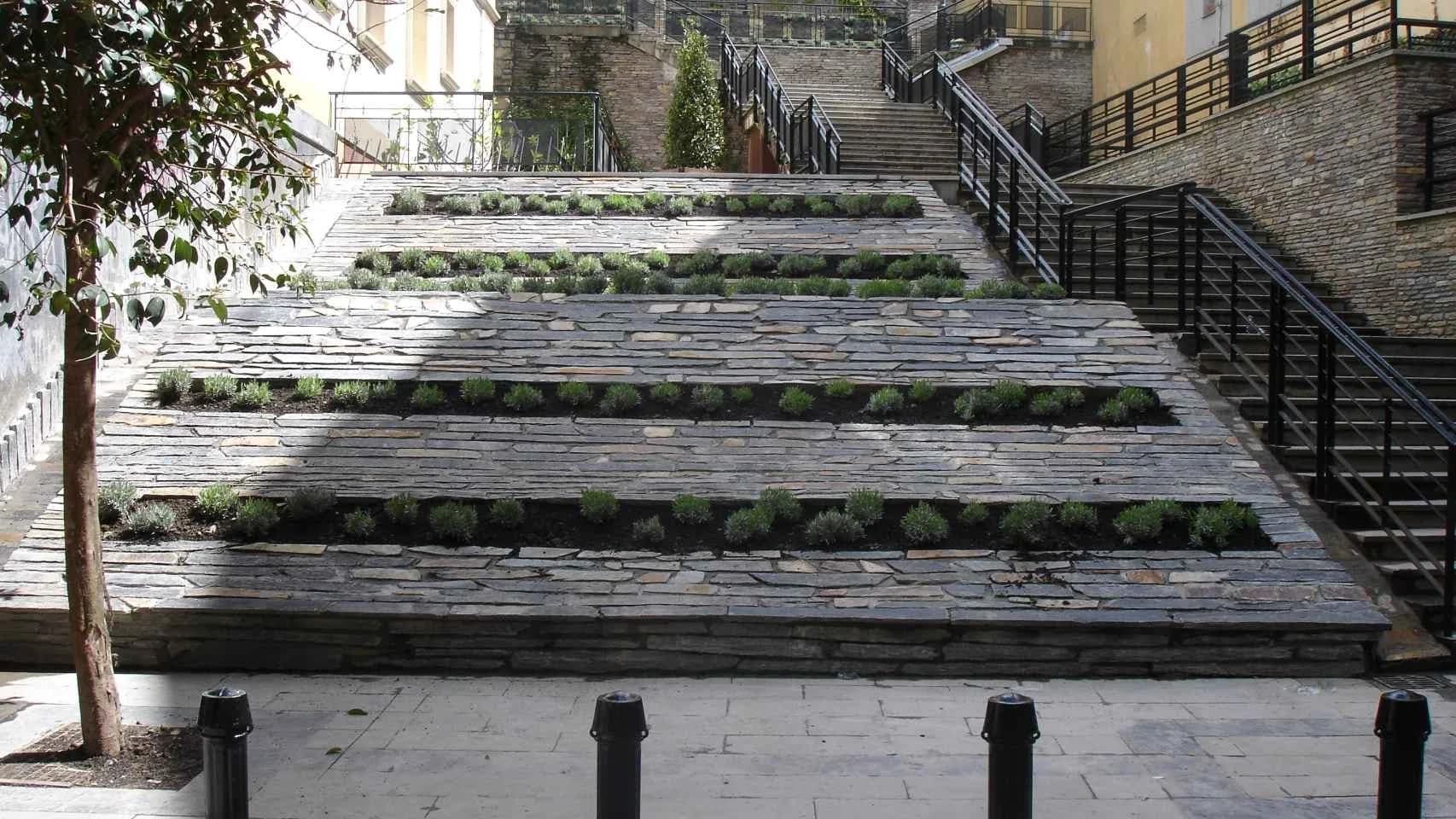 Mirador de Solokoetxe escaleras Casco Viejo Bilbao