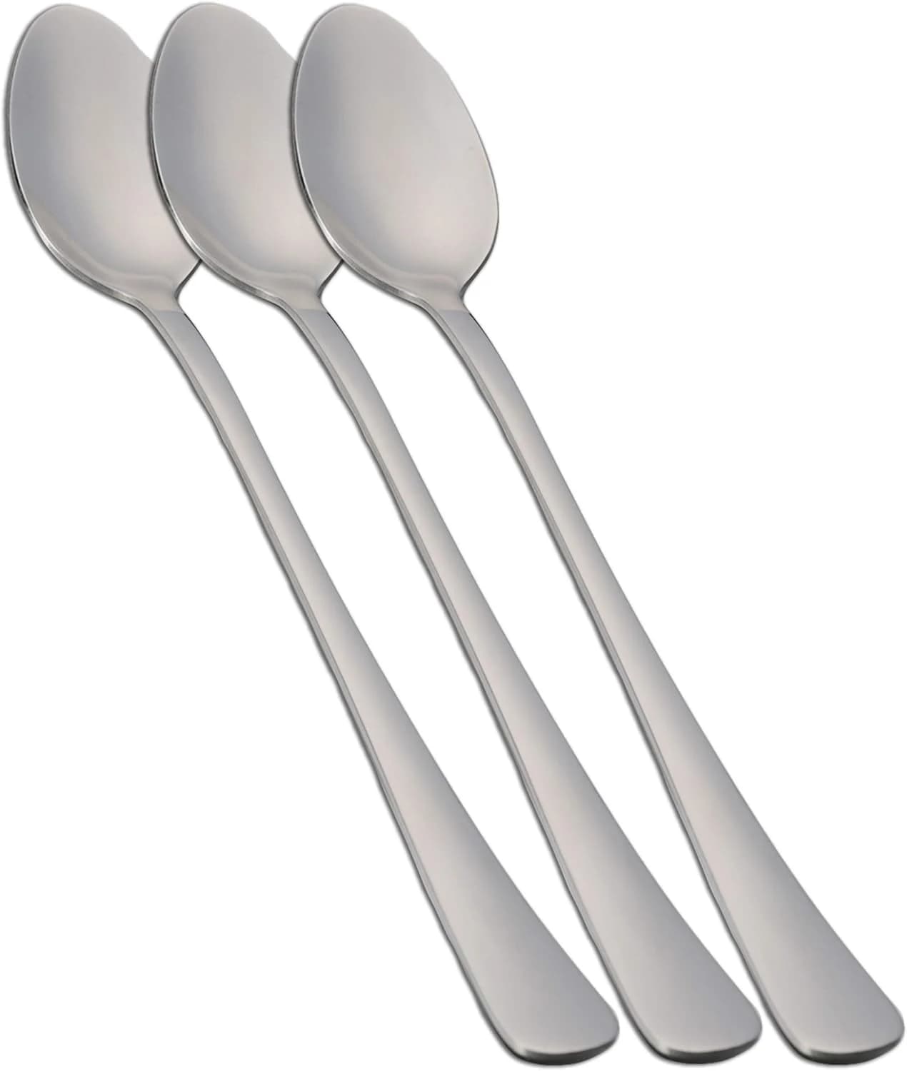 3 Cucharas de batir para Mezclar té Helado, café, cóctel, batido y Bebidas frías Acero Inoxidable 20,7 x 2,9 cm