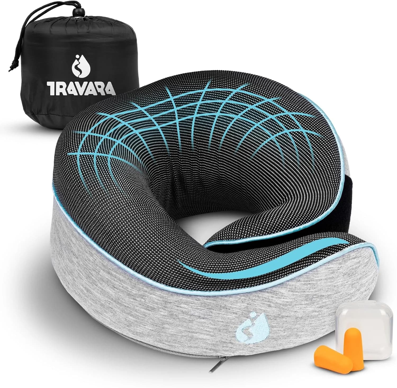 Almohada de Viaje The Wrapper – Cojín Cervical Ergonómico de Memory Foam – Almohada Avión Compacta y Cómoda – Almohada de Viaje para Avión, Tren y Coche
