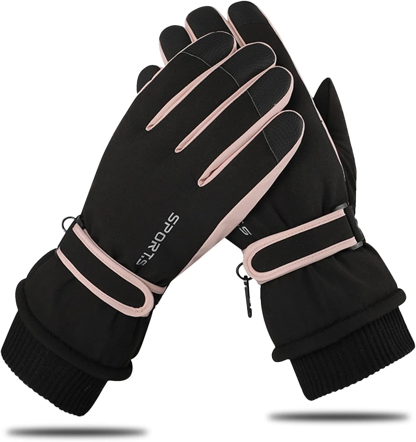 Andiker Guantes Impermeables del esquí de Las Mujeres, Guantes Termales de la Pantalla táctil del Invierno con vellón, Guantes de Snowboard a Prueba de Viento para Esquiar, y Bicicleta