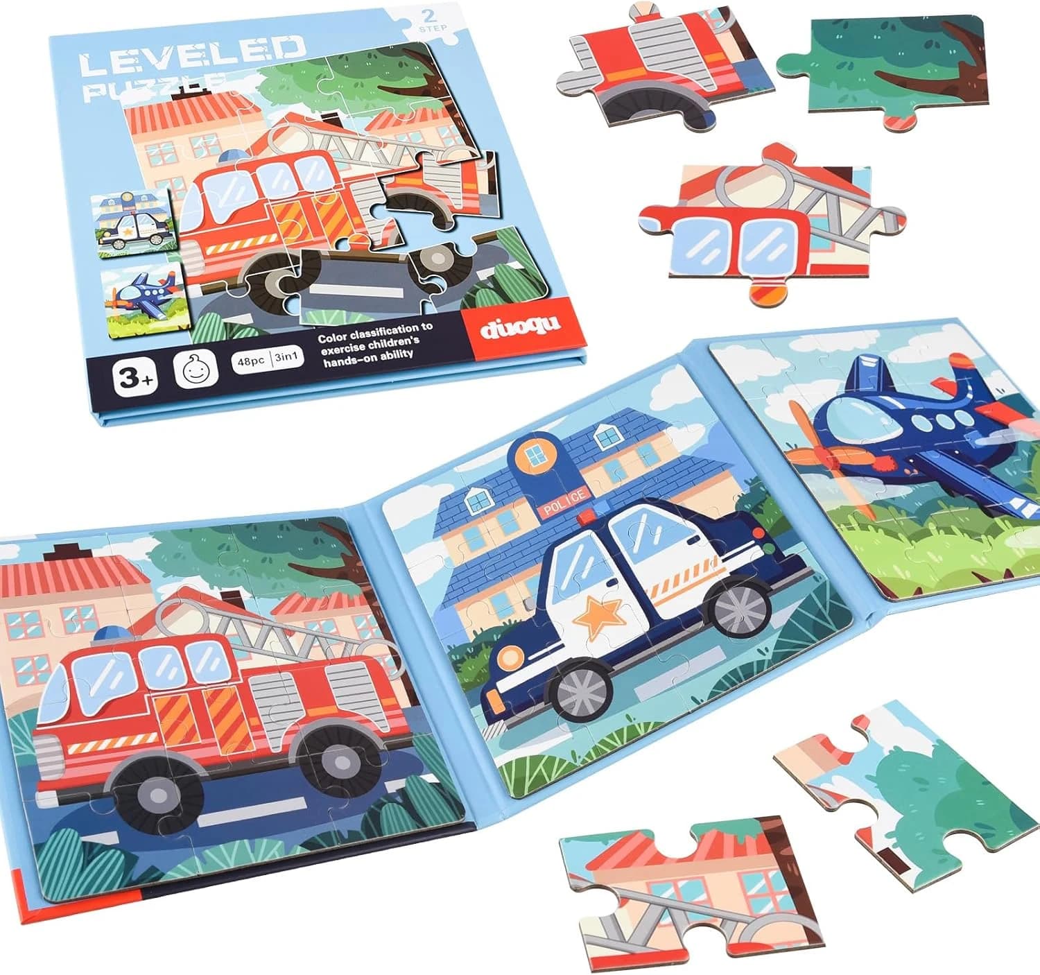 ASTARON Puzzle Magnético para Niños, Rompecabezas Temático de Vehículos de 12-16-20 Piezas, Juguetes de Viaje educativos Coche Avión Actividades Regalos de cumpleaños para niños