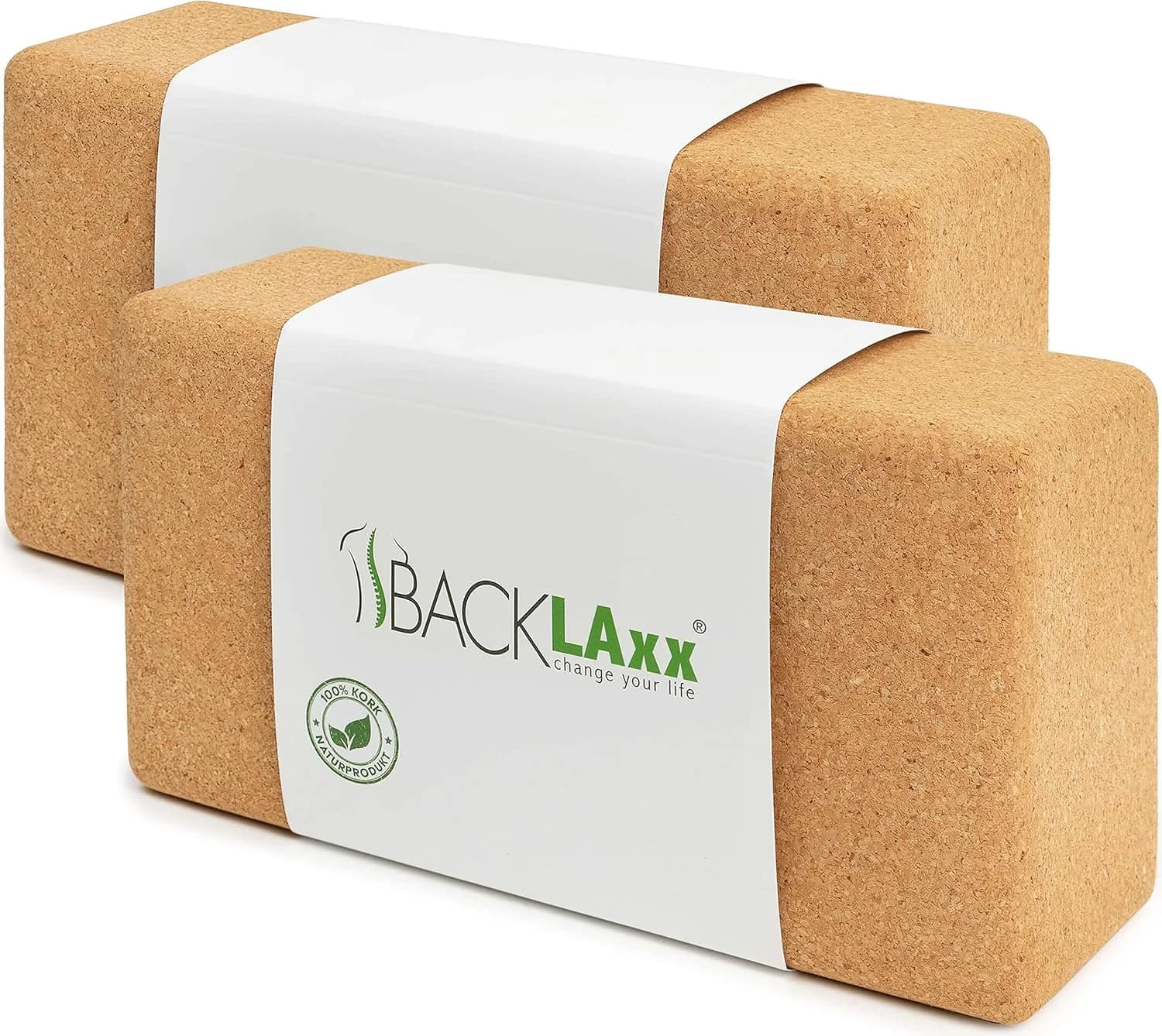 BACKLAxx Bloque Yoga Corcho — Pack 2 Unidades 100% Natural